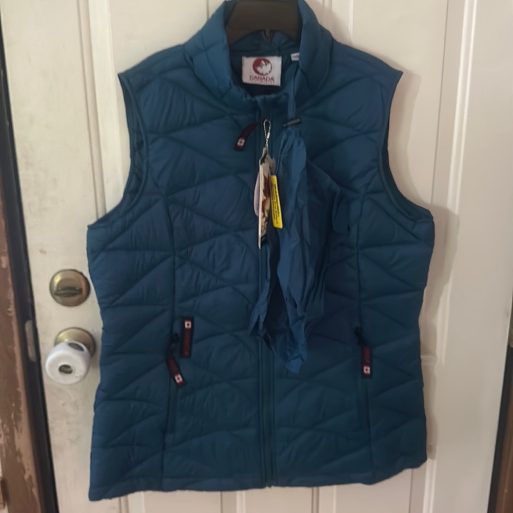 CANADA WEATHER GEAR QUILTED PACKABLE VEST: BLUE: NEW WITH TAGS: SIZE L